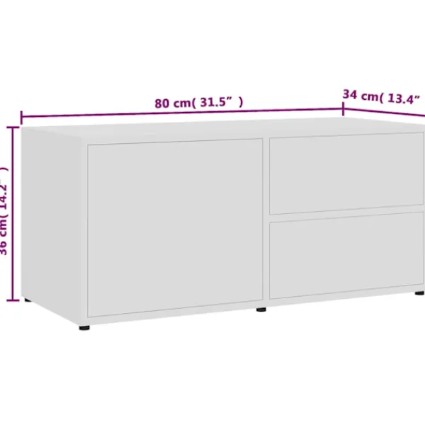vidaXL Tv-Bänkar>Tv-bänk 80x34x36 cm konstruerat trä