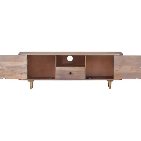 vidaXL Tv-Bänkar>TV-bänk 118x30x40 cm massivt akaciaträ
