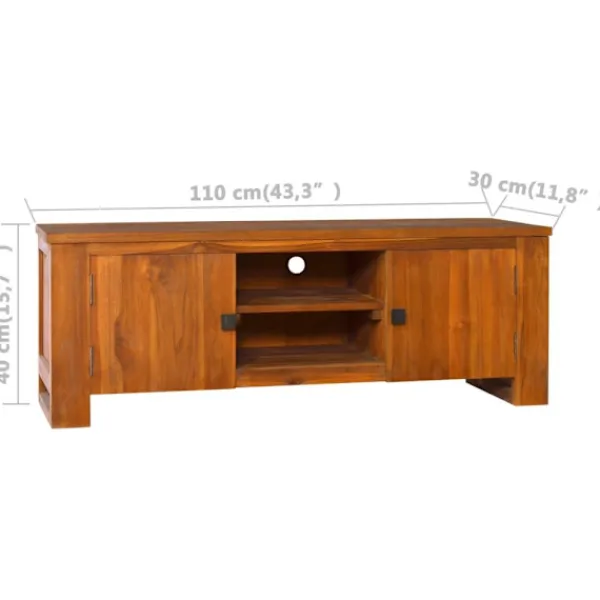 vidaXL Tv-Bänkar>TV-bänk 110x30x40 cm massiv teak