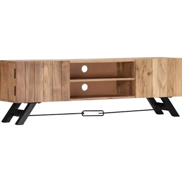 vidaXL Tv-Bänkar>TV-bänk 140x30x45 cm massivt akaciaträ