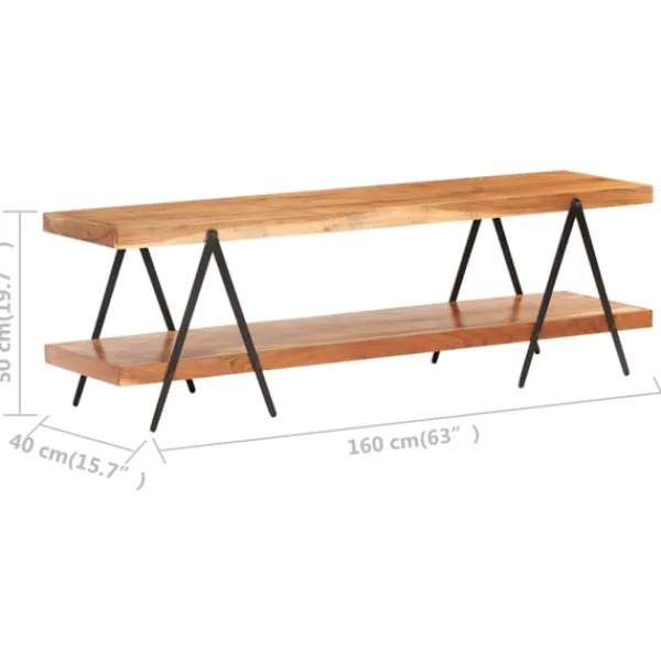 vidaXL Tv-Bänkar>TV-bänk 160x40x50 cm massivt akaciaträ