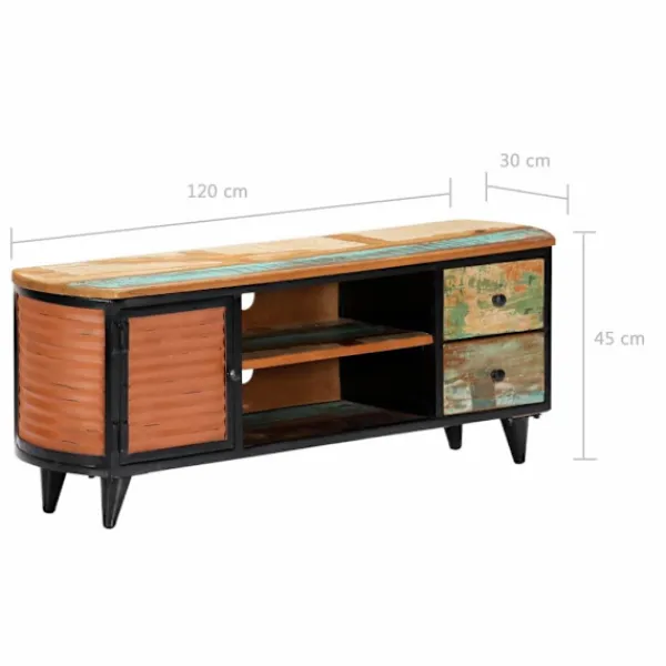 vidaXL Tv-Bänkar>TV-bänk 120x30x45 cm massivt återvunnet trä