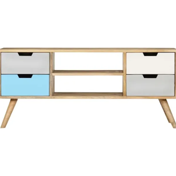 vidaXL Tv-Bänkar>TV-bänk 110x35x48 cm massivt mangoträ