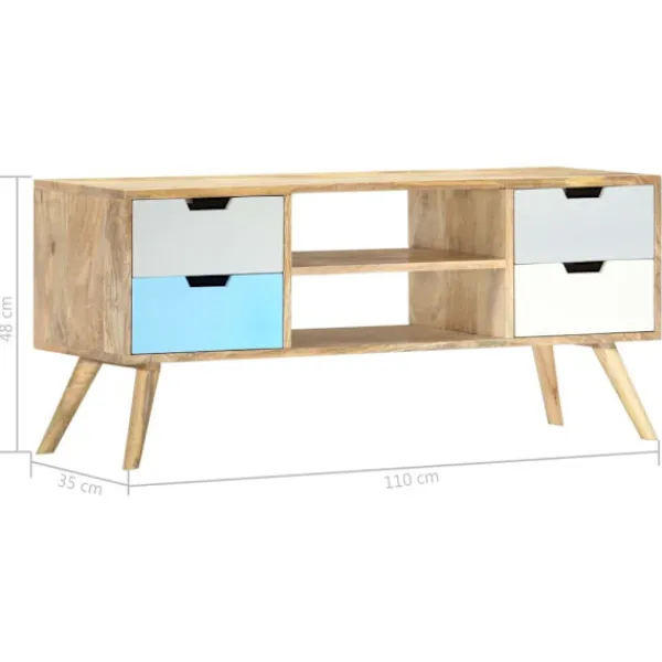 vidaXL Tv-Bänkar>TV-bänk 110x35x48 cm massivt mangoträ