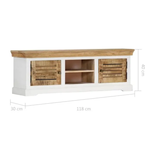vidaXL Tv-Bänkar>TV-bänk 118x30x40 cm massivt mangoträ
