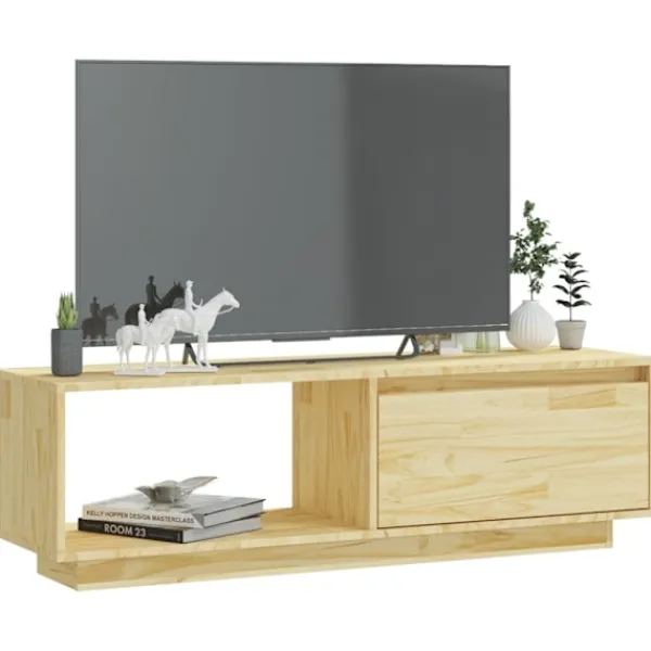 vidaXL Tv-Bänkar>Tv-bänk 110x30x33,5 cm massiv furu