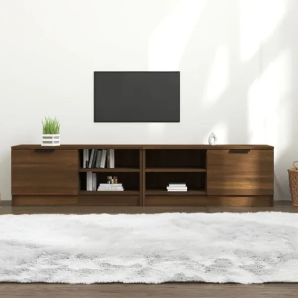 vidaXL Tv-Bänkar>Tv-bänkar 2 st ek 80x35x36,5 cm konstruerat trä