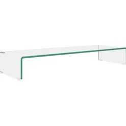 vidaXL Tv-Bänkar>TV-bord klarglas 90x30x13 cm