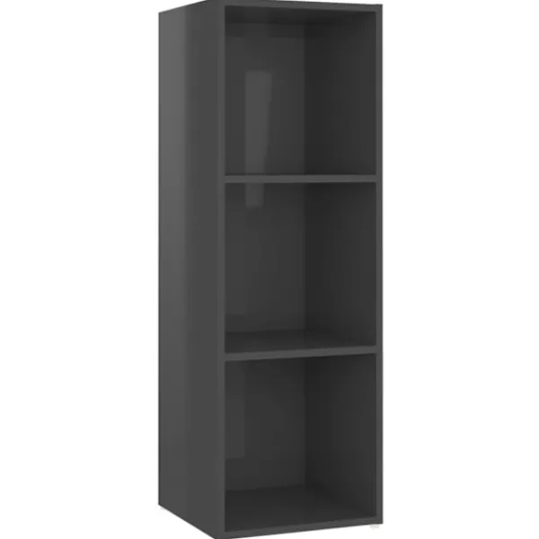 vidaXL Tv-Bänkar>TV-skåp 2 delar högglans 107x35x37 cm konstruerat trä