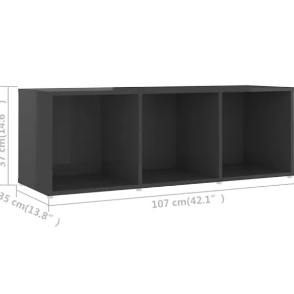vidaXL Tv-Bänkar>TV-skåp 2 delar högglans 107x35x37 cm konstruerat trä