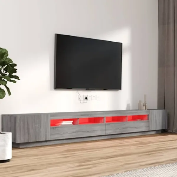 vidaXL Tv-Bänkar>TV-skåp 3 delar med LED sonoma konstruerat trä