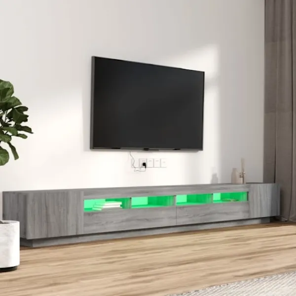 vidaXL Tv-Bänkar>TV-skåp 3 delar med LED sonoma konstruerat trä