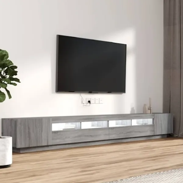 vidaXL Tv-Bänkar>TV-skåp 3 delar med LED sonoma konstruerat trä