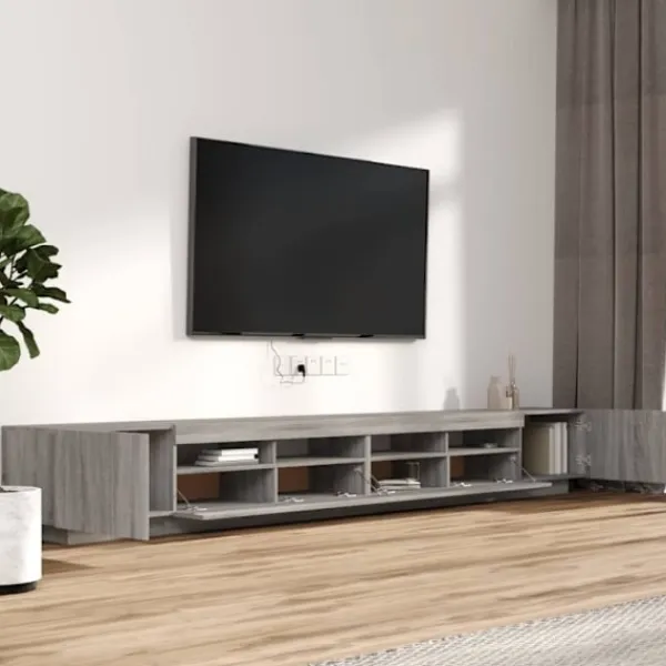 vidaXL Tv-Bänkar>TV-skåp 3 delar med LED sonoma konstruerat trä