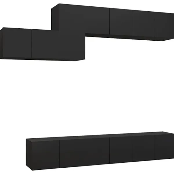 vidaXL Tv-Bänkar>TV-skåp 7 delar spånskiva