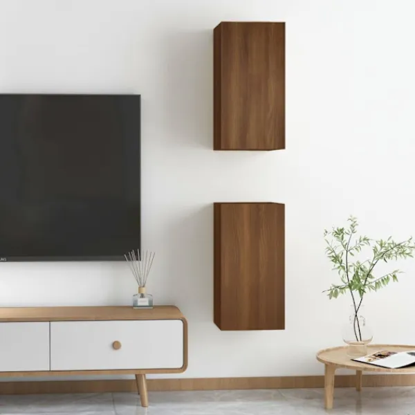 vidaXL Tv-Bänkar>Tv-skåp 2 st ek 30,5x30x60 cm konstruerat trä