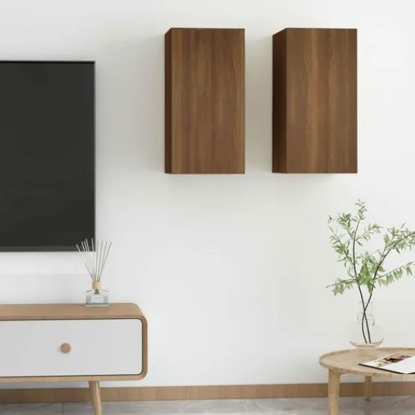 vidaXL Tv-Bänkar>Tv-skåp 2 st ek 30,5x30x60 cm konstruerat trä