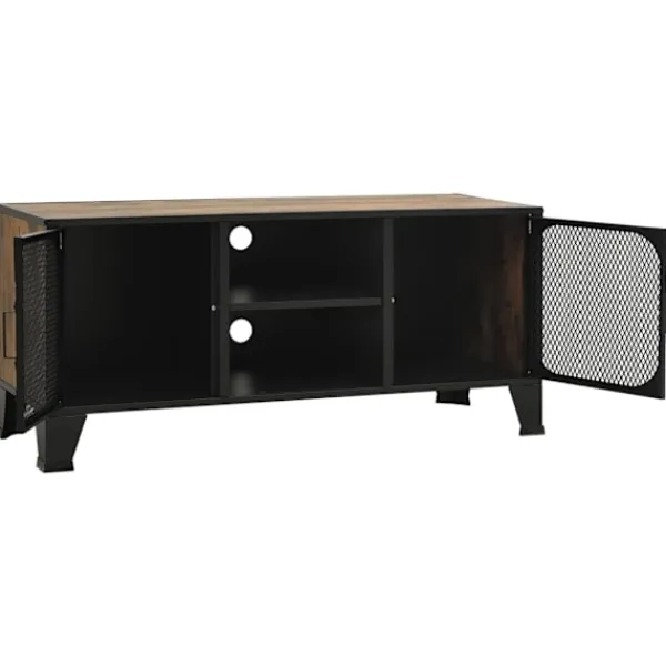 vidaXL Tv-Bänkar>TV-skåp rustik 105x36x47 cm metall och MDF