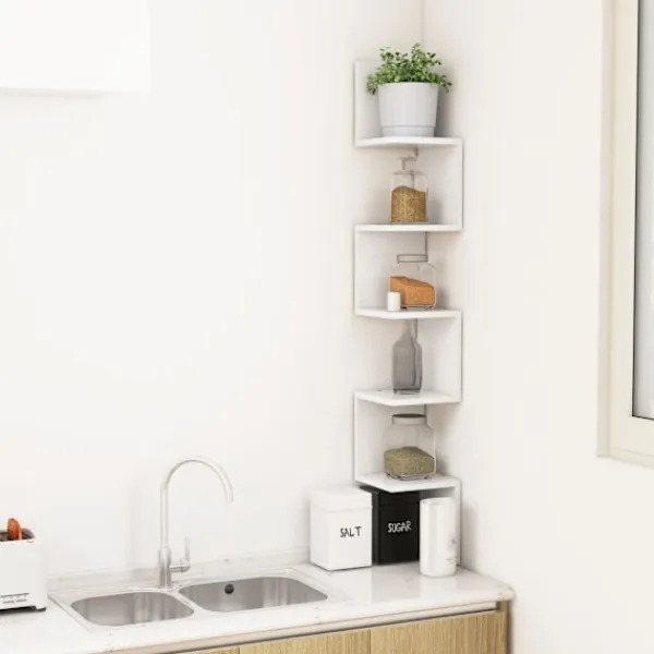 vidaXL Hyllor>Vägghylla hörn 20x20x127,5 cm konstruerat trä