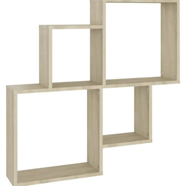 vidaXL Hyllor>Vägghylla kubformad sonoma-ek 80x15x78,5 cm konstruerat Brun
