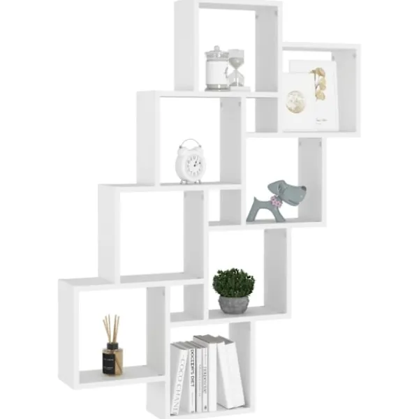 vidaXL Hyllor>Vägghylla kubformad 90x15x119 cm konstruerat trä