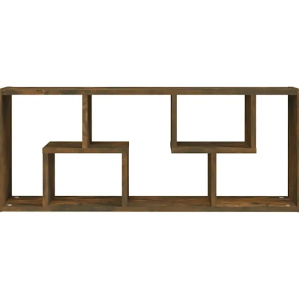 vidaXL Hyllor>Vägghylla rökfärgad ek 36x16x90 cm konstruerat trä Brun