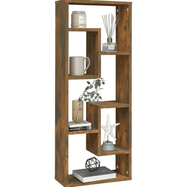 vidaXL Hyllor>Vägghylla rökfärgad ek 36x16x90 cm konstruerat trä Brun