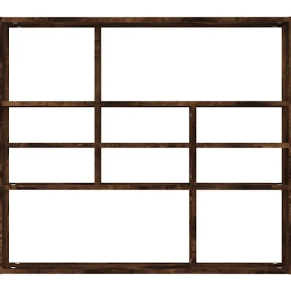 vidaXL Hyllor>Vägghylla rökfärgad ek 90x16x78 cm konstruerat trä
