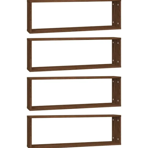 vidaXL Hyllor>Vägghyllor 4 st ek 80x15x26,5 cm konstruerat trä