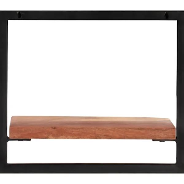 vidaXL Hyllor>Vägghyllor 2 st 40x24x35 cm massivt akaciaträ och stål