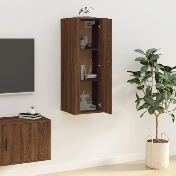 vidaXL Tv-Bänkar>Väggmonterad tv-bänk ek 40x34,5x100 cm