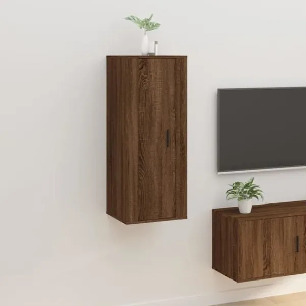 vidaXL Tv-Bänkar>Väggmonterad tv-bänk ek 40x34,5x100 cm