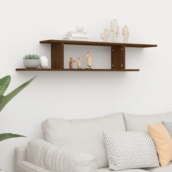 vidaXL Hyllor>Väggmonterad tv-hylla ek 125x18x23 cm konstruerat trä