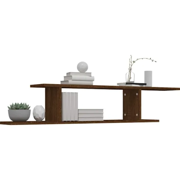 vidaXL Hyllor>Väggmonterad tv-hylla ek 125x18x23 cm konstruerat trä