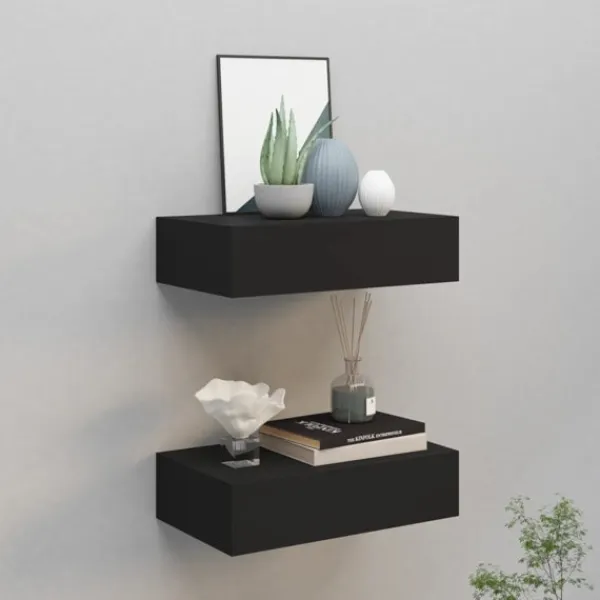vidaXL Hyllor>Väggmonterade lådor 2 st 40x23,5x10 cm MDF