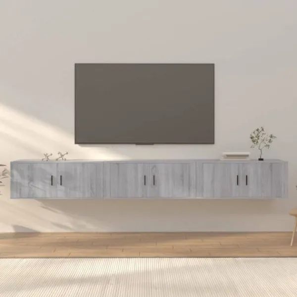 vidaXL Tv-Bänkar>Väggmonterade tv-skåp 3 st sonoma 100x34,5x40 cm