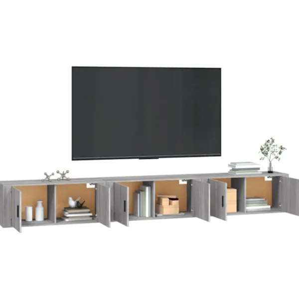 vidaXL Tv-Bänkar>Väggmonterade tv-skåp 3 st sonoma 100x34,5x40 cm