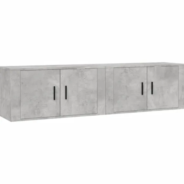 vidaXL Tv-Bänkar>Väggmonterade tv-skåp 2 st betong 80x34,5x40 cm