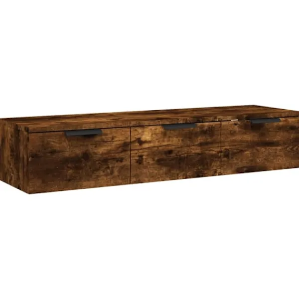 vidaXL Tv-Bänkar>Väggskåp rökfärgad ek 102x30x20 cm konstruerat trä