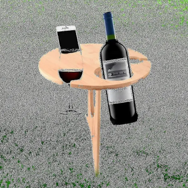 Matgrupper>Vikbart Vinbord, Trä Picknickbord Utomhus, Portabelt Bockbord Litet Bord 2 I 1 Vinglasställ För Camping/Trädgård/Grill/Bankett/Picknickparty (trä)