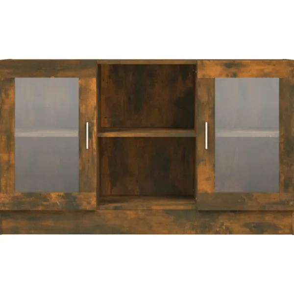 vidaXL Sideboards>Vitrinskåp rökfärgad ek 120x30,5x70 cm konstruerat trä