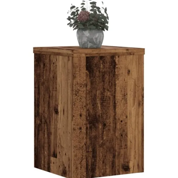 vidaXL Småbord>Växtställ 2 st åldrat trä 20x20x30 cm konstruerat trä