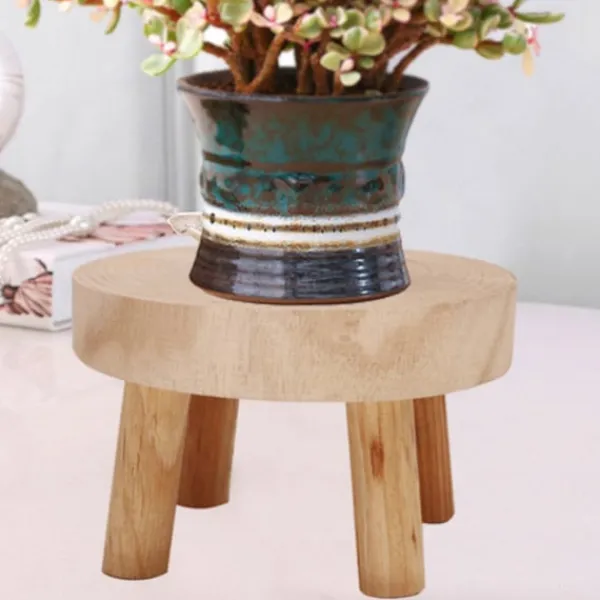 Pallar>Växtställ inomhus Trä Mini Blomkrukställ Trä Pall Trä Blomkrukhållare