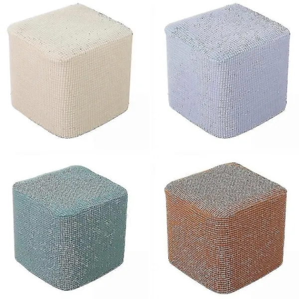 Sittpuffar>4x Fyrkantig Ottoman Överdrag Polyester Fotpall Möbelöverdrag För Hund Katt Husdjur