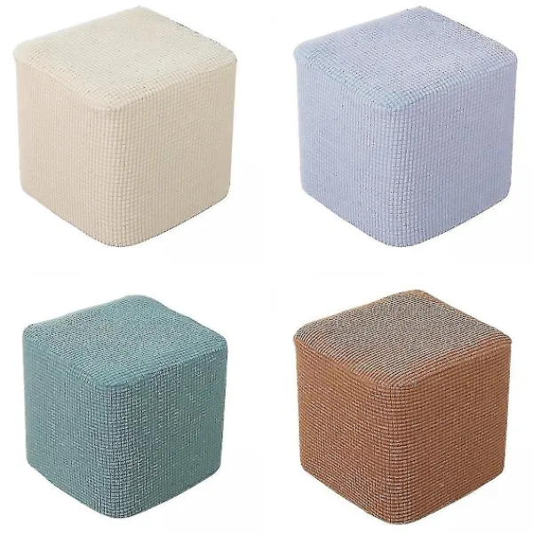Sittpuffar>4x Fyrkantig Ottoman Överdrag Polyester Fotpall Möbelöverdrag För Hund Katt Husdjur