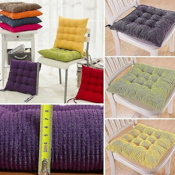 Stolar>40x40cm Enfärgad Fyrkantig Mjuk Tjock Sittdyna Kudde med Knytband för Stol Heminredning - Perfekt