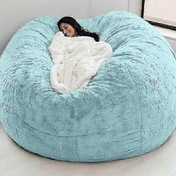 NICEGOU Sittsäckar>(180x90cm-snö ljusgrå) Lazy Soffa Sittsäck Konstgjord Päls Sittsäck (endast sittsäckar)