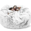 NICEGOU Sittsäckar>(150x75cm-snö mörkgrå) Lazy Soffa Sittsäck Konstgjord Päls Sittsäck (endast sittsäckar)