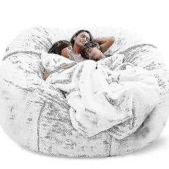 NICEGOU Sittsäckar>(150x75cm-snöblå) Lazy Soffa Sittsäck Konstgjord Päls Sittsäck (endast sittsäckar)