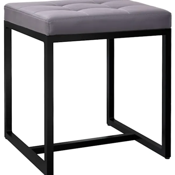 BellaFurn Pallar>Zitpoef - Stool - Hög belastningskapacitet, industriell design | Färg: Grå | Material: Artificiellt läder